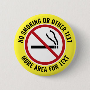Badge Rond 5 Cm Interdiction de fumer - avec symbole plus zone de