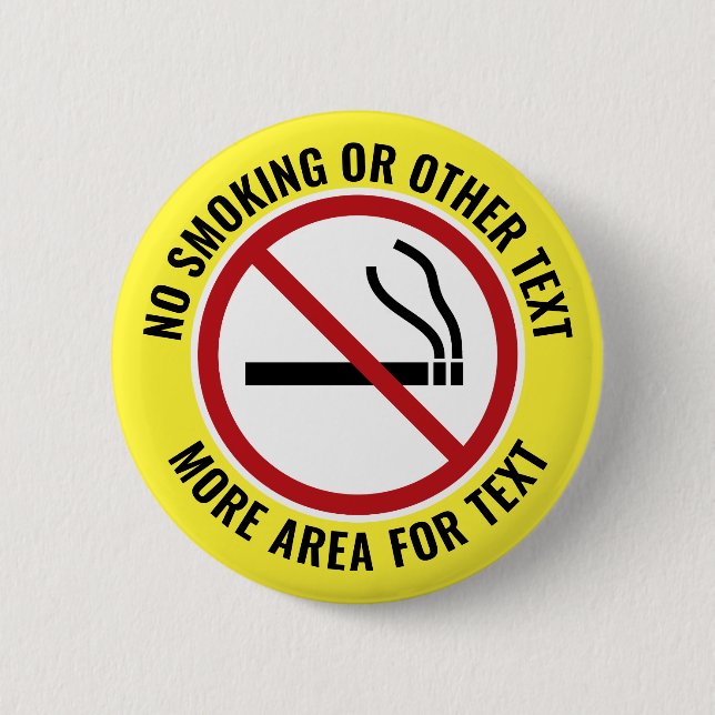 Badge Rond 5 Cm Interdiction de fumer - avec symbole plus zone de  (Devant)