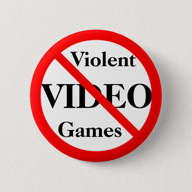 Badge Rond 5 Cm Interdire les jeux vidéo violents (Devant)