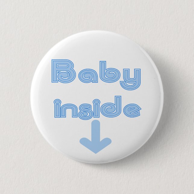 Badge Rond 5 Cm Intérieur de bébé bleu - customisé (Devant)