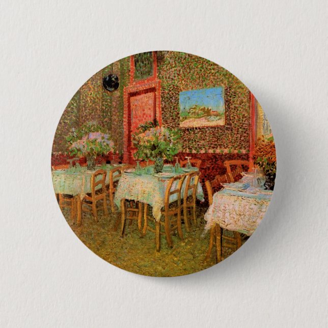 Badge Rond 5 Cm Intérieur d'un restaurant par Vincent van Gogh (Devant)