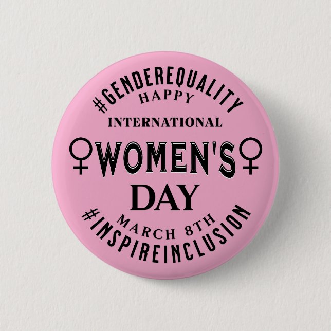 Badge Rond 5 Cm International Women's Day | March 8th Equality (Devant)