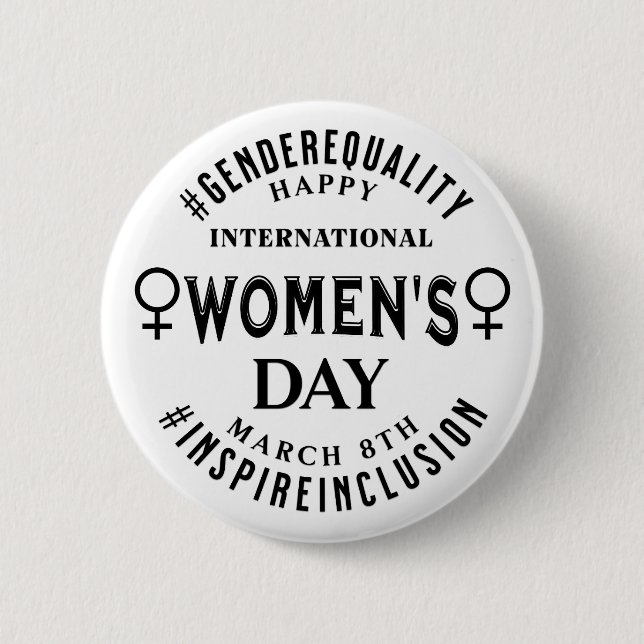 Badge Rond 5 Cm International Women's Day | March 8th Equality (Devant)