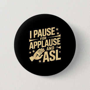 Badge Rond 5 Cm interprète en langue des signes emploi surdité int