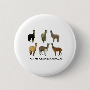 Badge Rond 5 Cm Interrogez-moi au sujet de mes alpaga
