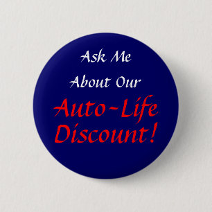 Badge Rond 5 Cm Interrogez-moi au sujet de notre remise de