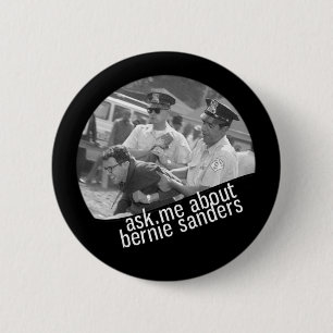 Badge Rond 5 Cm Interrogez-moi au sujet des ponceuses de Bernie
