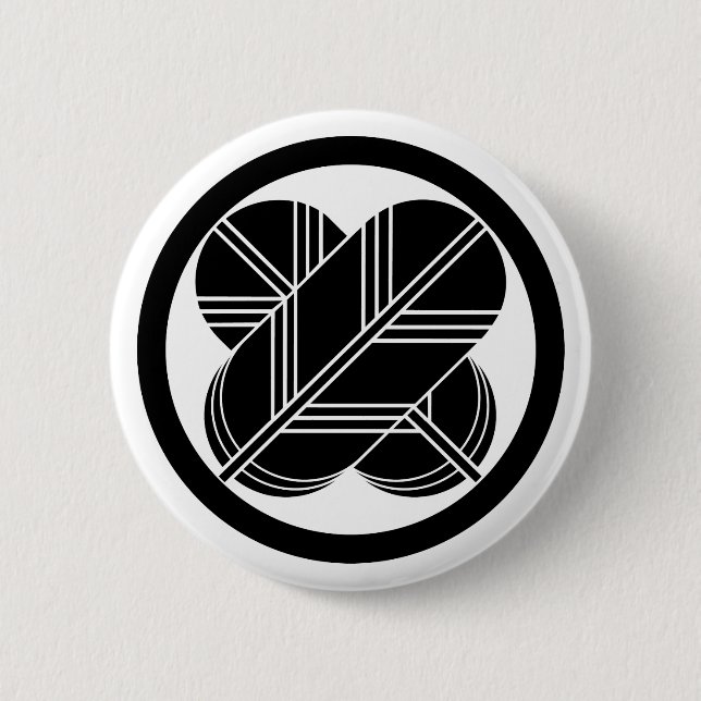 Badge Rond 5 Cm Intersecting hawk feathers with foot in circle (Devant)