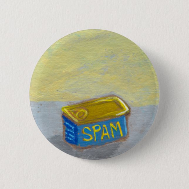 Badge Rond 5 Cm Intitulé : Spam et oeufs - poulet d'art de petit (Devant)
