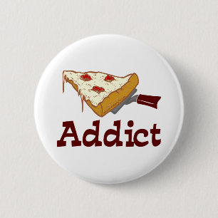 Badge Rond 5 Cm Intoxiqué de pizza