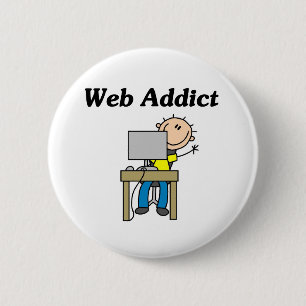 Badge Rond 5 Cm Intoxiqué de Web