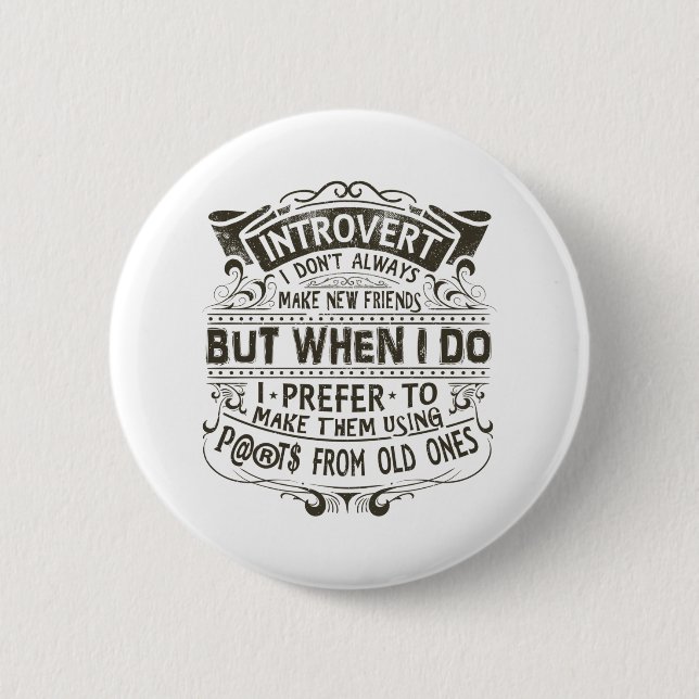 Badge Rond 5 Cm Introvert (Devant)