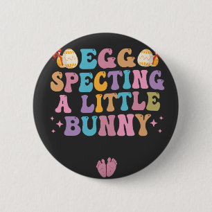 Badge Rond 5 Cm Inviter un petit lapin Grossesse de Pâques cadeau