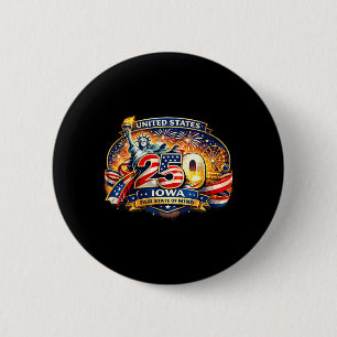 Badge Rond 5 Cm Iowa Fair Feux d'Artifice 250 Ans T-shirt États-Un