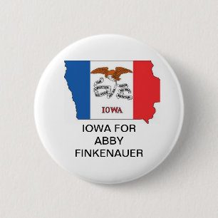 Badge Rond 5 Cm IOWA for ABBY FINKENAUER SENATE Button