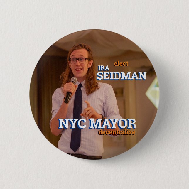 Badge Rond 5 Cm Ira Seidman pour le maire de New York 2021 (Devant)