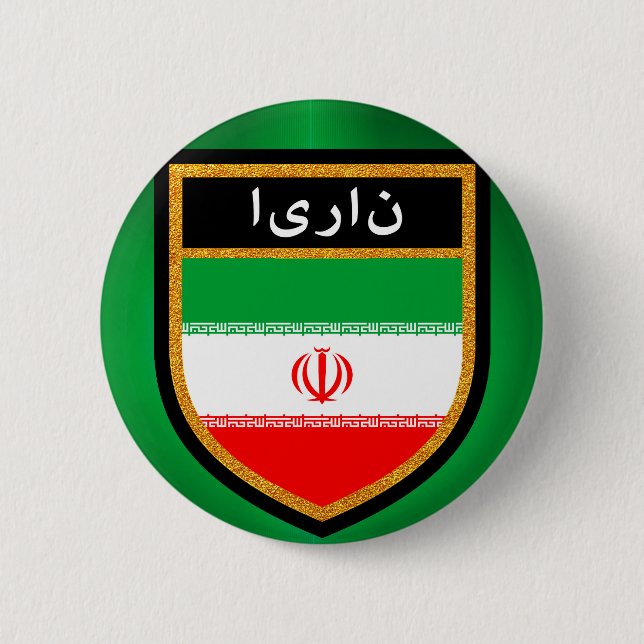 Badge Rond 5 Cm Iran Flag (Devant)