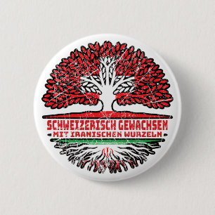 Badge Rond 5 Cm Iran Irano Suisse Baum Racines et Sc Suisse