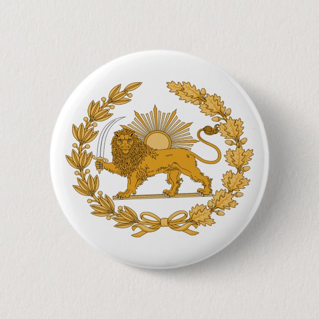 Badge Rond 5 Cm Iranian flag Logo Lion (Devant)