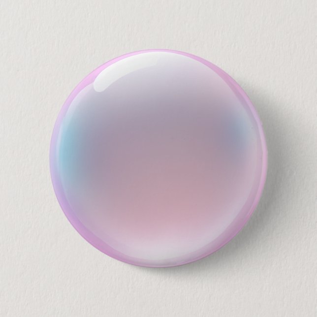 Badge Rond 5 Cm Iridescente bulle rose Emoji (Devant)