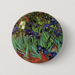 Badge Rond 5 Cm Irises de Vincent van Gogh, Jardin Vintage