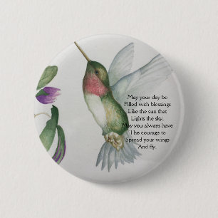 Badge Rond 5 Cm Irish Blessing Courage Pretty Bird Garden