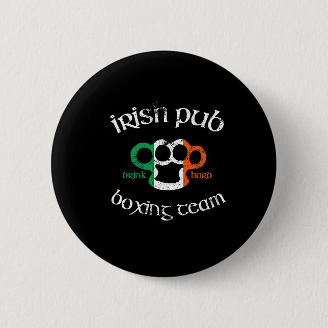 Badge Rond 5 Cm Irish Pub Boire Hard Boxe Team Distressed Tee Gi (Devant)