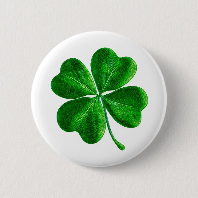 Badge Rond 5 Cm Irlandais classique à quatre feuilles Clover (Devant)