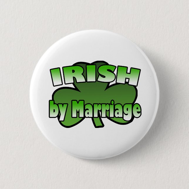 Badge Rond 5 Cm Irlandais par le bouton de mariage (Devant)