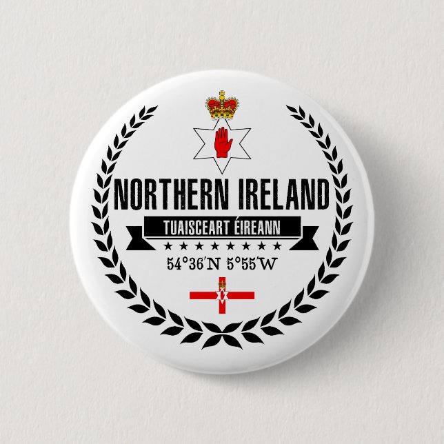 Badge Rond 5 Cm Irlande du Nord (Devant)