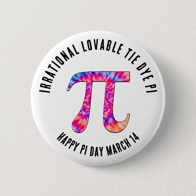 Badge Rond 5 Cm IRRATIONAL TIE DYE PI Happy Pi Day (Devant)