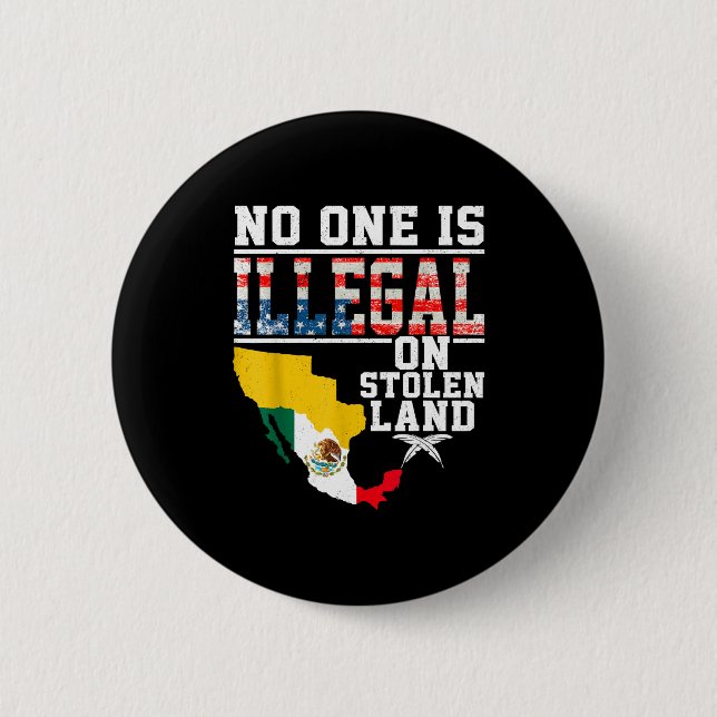 Badge Rond 5 Cm Is Illegal On Stolen Land Native Americans  (Devant)