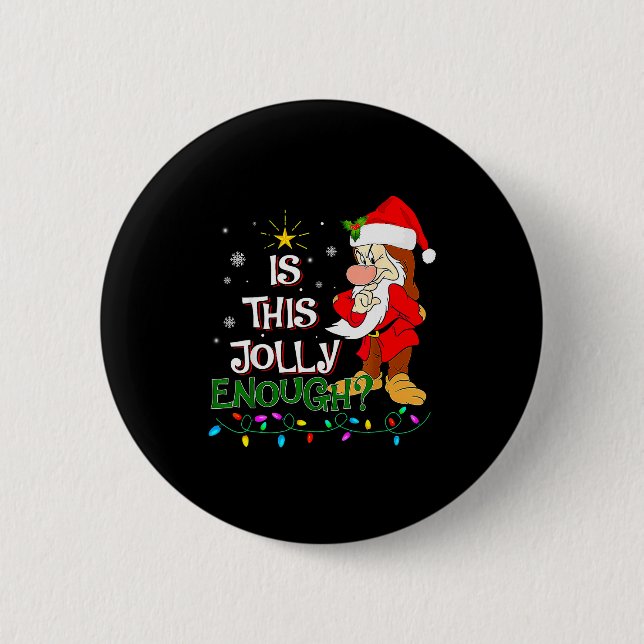Badge Rond 5 Cm Is This Jolly Enough Mpy Elf Pajama Christmas Ligh (Devant)