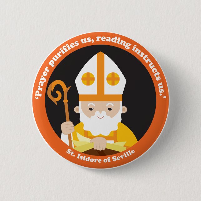 Badge Rond 5 Cm Isidore de Séville (Devant)