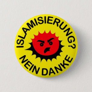 Badge Rond 5 Cm Islam, haine, islamisation,