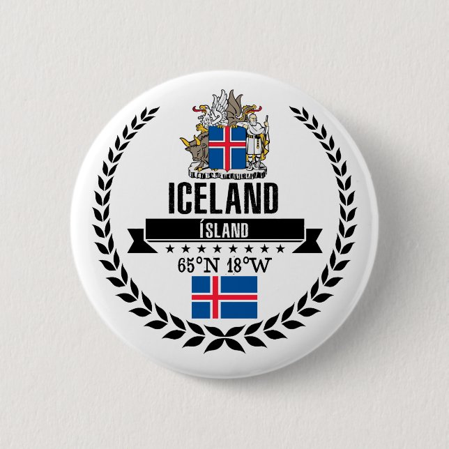 Badge Rond 5 Cm Islande (Devant)