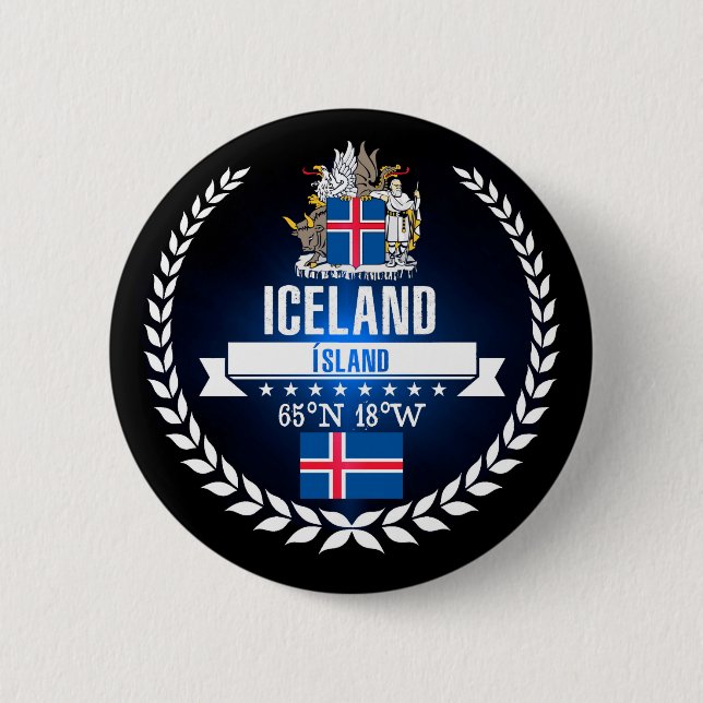 Badge Rond 5 Cm Islande (Devant)