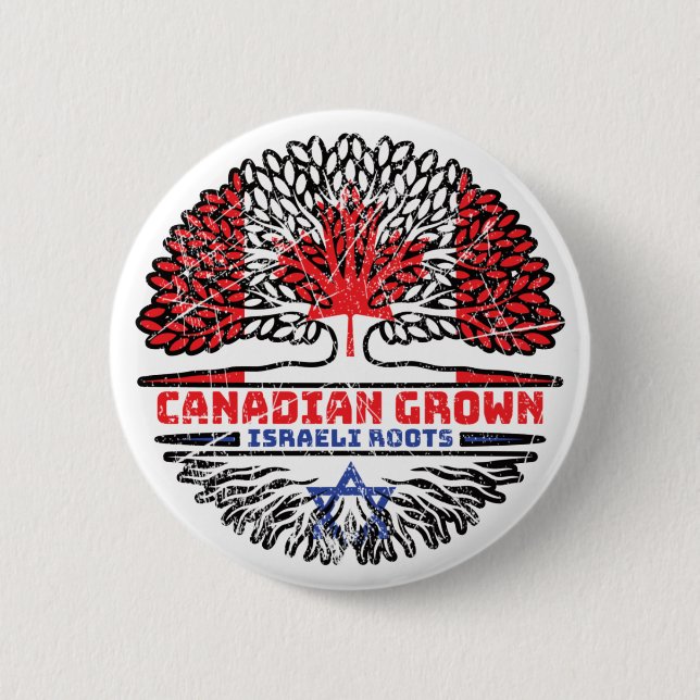 Badge Rond 5 Cm Israël Israël Canadian Canada Arbre Drapeau (Devant)