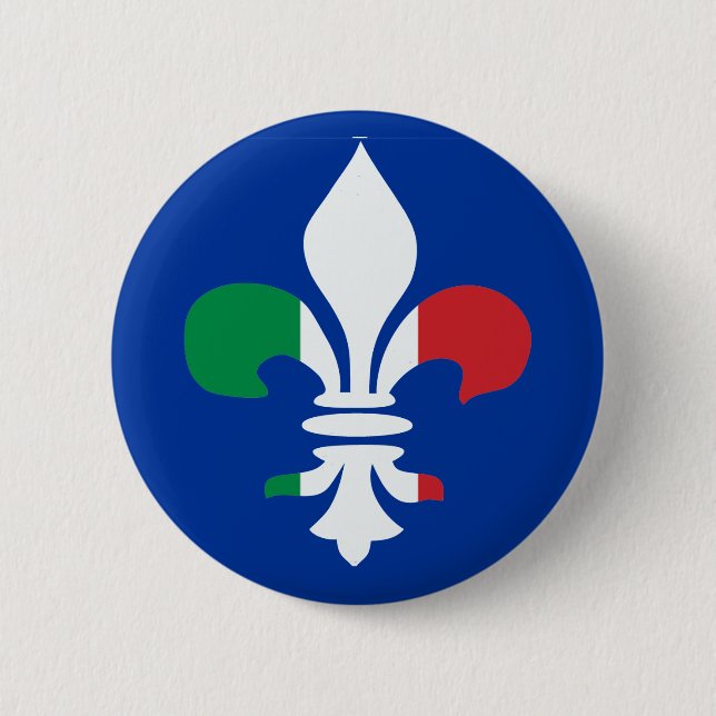 Badge Rond 5 Cm Italian Fleur de Lis Button (Devant)