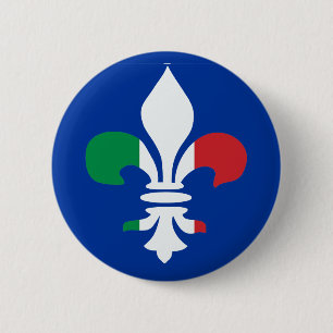 Badge Rond 5 Cm Italian Fleur de Lis Button