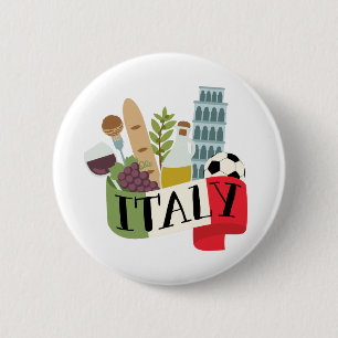 Badge Rond 5 Cm Italie