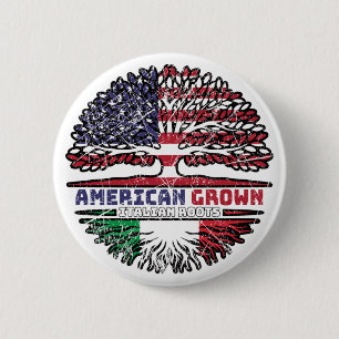 Badge Rond 5 Cm Italie Italie États-Unis États-Unis États-Unis Arb