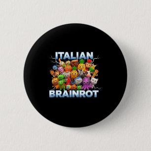 Badge Rond 5 Cm Italie Italien Brainrot Drôle Personnages de Meme