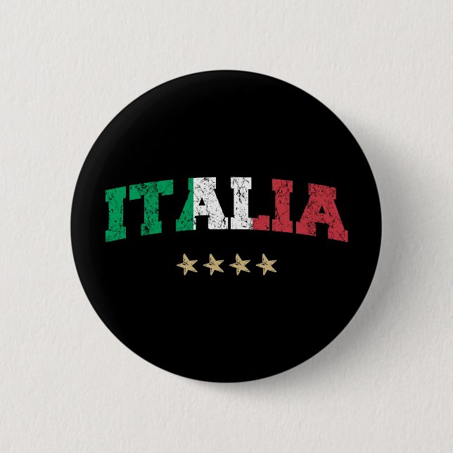 Badge Rond 5 Cm Italie maillot de football Fan drapeau italien (Devant)