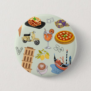 Badge Rond 5 Cm Italie Vacances parfaites