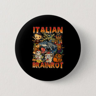 Badge Rond 5 Cm Italien Brainrot mème Italien Brainrot Halloween C