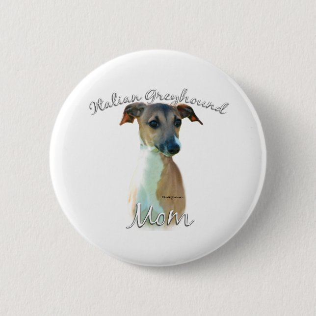 Badge Rond 5 Cm Italien Greyhound Maman 2 (Devant)