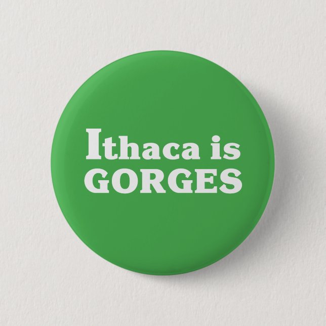 Badge Rond 5 Cm Ithaque est Gorges (Devant)