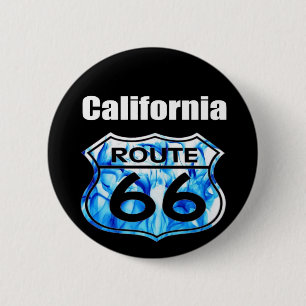 Badge Rond 5 Cm itinéraire 66 de la Californie