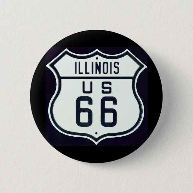 Badge Rond 5 Cm Itinéraire 66 l'Illinois (Devant)
